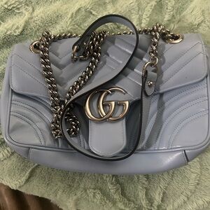 Gucci Light Blue Quilted Shoulder Bag
